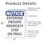 Signmission Entering Private Property Stay On Trail OSHA Notice Sign, Vinyl Decal, 12in W x 18in L, 2PK OS-2PACK-NS-D-1218-V-12091 - alternate 5